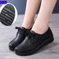 Non-slip Work Shoes Ladies Black Leather Shoes Comfortable and Soft Restaurant Kitchen Middle-aged Mother Shoes Single Shoes Flat