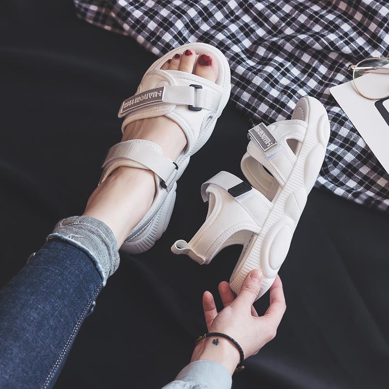 Sandals Female Fairy Wind Summer Students Korean Version of All-match Flat-soled Sneakers Bear Bottom