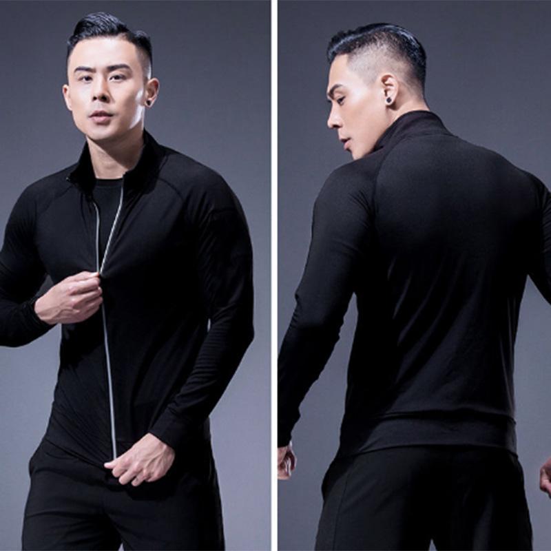 Fitness Sports Jacket Men's Breathable Tight-fitting Quick-drying Hooded Sweater Zipper Basketball Sportswear Casual Jacket