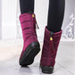 Snow Boots Ladies Winter In The Tube Waterproof Non-slip Warm Cotton Shoes Thick Bottom Plus Velvet Thick Cotton Boots Large Size