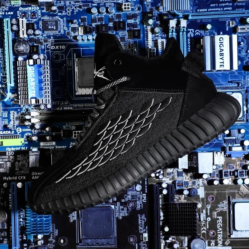 Men's Coconut Shoes Autumn Korean Version All-match High-top Shoes Boys Sports Shoes Students Casual Shoes Fitness Shoes Mesh Shoes
