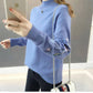 Pofulove Women's pullover knit Raglan long sleeved  Half turtleneck sweater coat  Loose Lady pullover Top Sweater Warm  winter