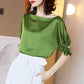 Women's Summer Short Sleeve Shirt Solid Color Large Size Loose Round Neck Top