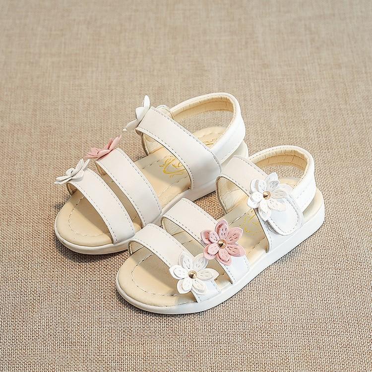 Girls Sandals Summer Children Sandals Korean Fashion Wild Flower Princess Shoes Baby Roman Shoes