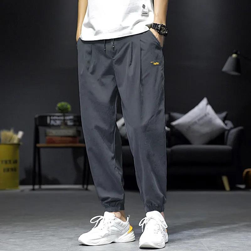 Men's Loose Sports Casual Pants Fashion Harem Pants Spring and Autumn Thin Cropped Trousers