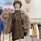 Girls Winter Faux Fur Coat Korean Style Warm and Windproof Jacket
