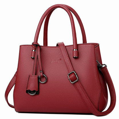Real Cowhide Handbags Women's Trend Middle-aged Large-capacity Messenger All-match Niche Package