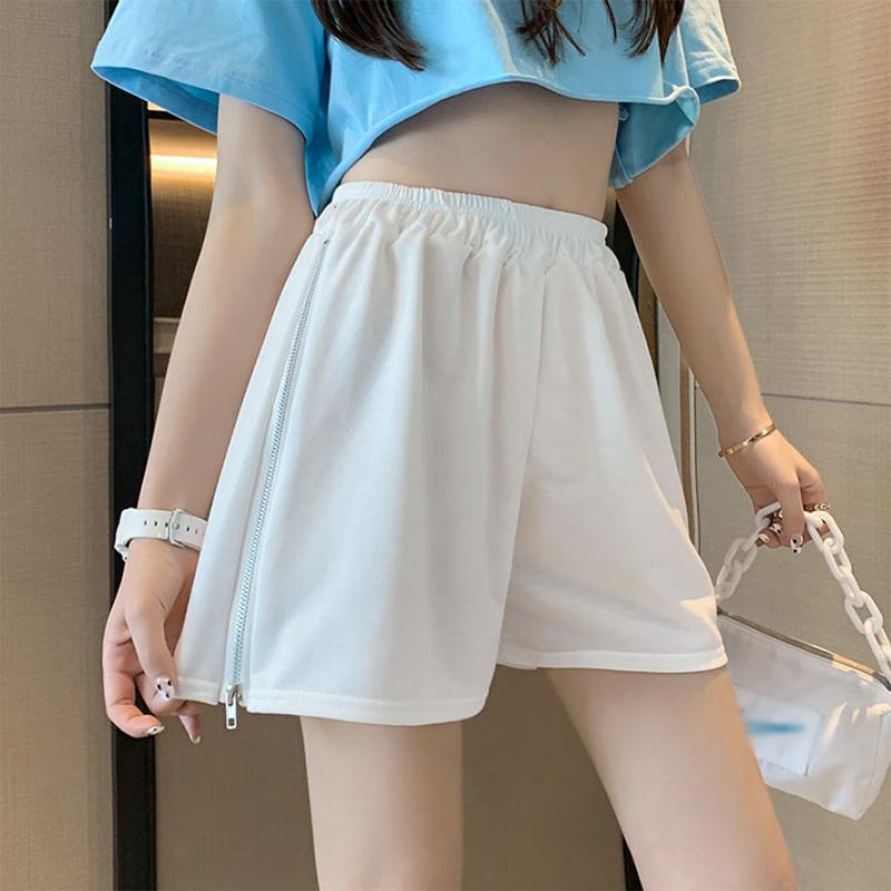 Cotton Sports Shorts Women's Summer Loose High Waist Sports and Leisure All-match Zipper Home Yoga Shorts