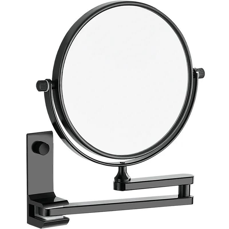 No Need To Punch Adjustable Bathroom Makeup Mirror Wall-mounted Folding Beauty Mirror Magnifying Glass Double-sided Mirror Home