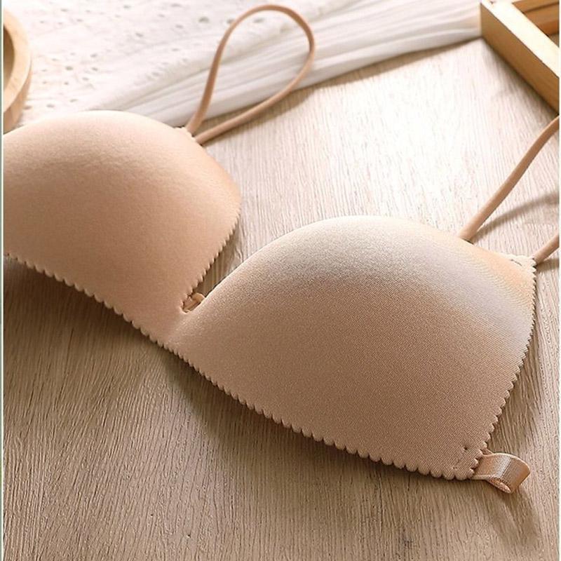 Thin Sexy Triangle Cup One Piece No Steel Ring Sling No Trace Beautiful Back Gathering Anti-sagging Tube Top Women's Underwear Bra