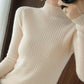 Autumn Winter Turtleneck Sweater Women's Slim Pullover Solid Color Bottoming Shirt Long Sleeves Short Knit Sweater Warm Jumper Women Casual Basic Tops