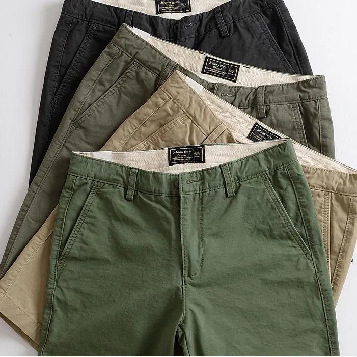 Summer Casual Shorts Men's Texture Slim Fit Trend Five-point Pants Men's All-match Straight Workwear Five-point Pants