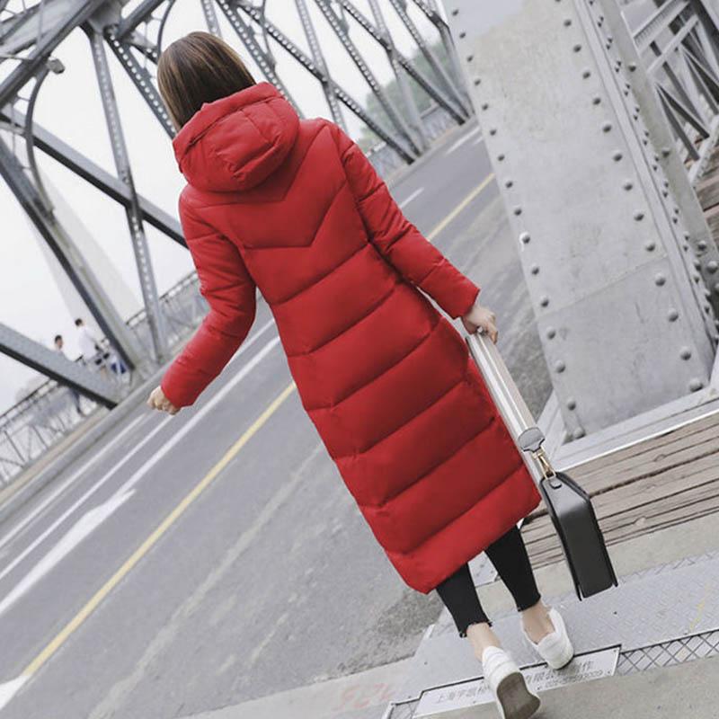 Women's Winter Cotton-padded Jacket Long Section Over The Knee Thick Slim-fitting Warm Cotton-padded Jacket