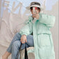 WTEMPO Down Jacket Mid-length Over-the-knee Quilted Jacket Loose Fashion White Duck Down