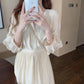 Female Large Size Elegant Holiday Dress Summer High Waist Slim Vintage Gentle Long Vacation Dress