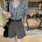 WTEMPO Shorts Women Spring and Summer High Waist Slimming Casual Loose A-line Wide-leg Pants Drape Suit Pants