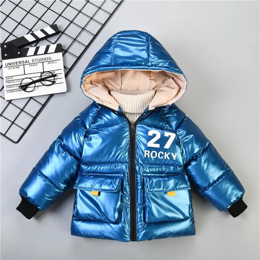 Children's Clothes Boys' Winter Cotton Clothes Children's Thick Down Jackets Children Foreign Style Handsome Shiny Padded Jacket