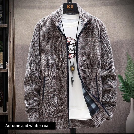 Men's Autumn and Winter Jackets, Youth Casual Fashion Tops, Knitted Jackets