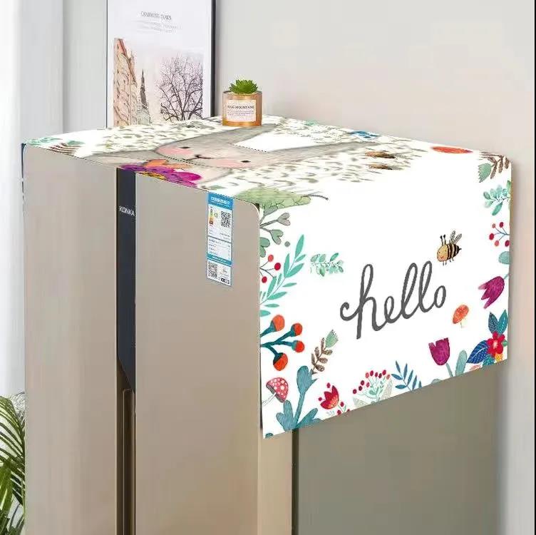 Double Door Refrigerator Cover Towel Dust Cover Washing Machine Cover Cloth Household Appliance Storage Dust Cover
