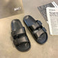 Simple Slippers Women's Summer Outer Wear Flat Shoes Non-slip Wet Water Comfortable Soft Bottom Sandals Light Home Bathroom Sandals