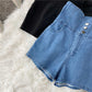 High Waist Denim Shorts Female Summer Retro Student Korean Version Was Thin and Wild Loose Wide-leg Shorts