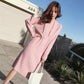 Autumn  Winter Thick Korean Mid-length Sweater Women Over The Knee Knit Sweater Dress Versatile Hooded Base Skirt