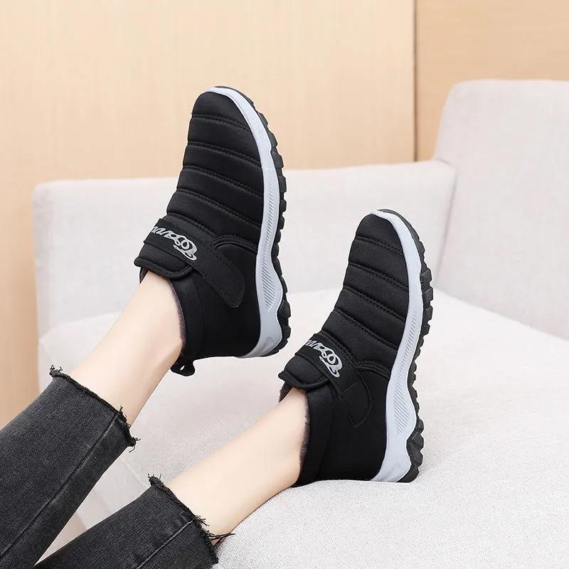 Mom's Cotton Shoes Women's Winter Fleece Warm Cloth Shoes Thickened Non-slip High-top Cotton Boots