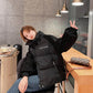 Down Jacket Women's Casual All-match Bread Jacket Black and White Windbreaker Velvet Stand-up Collar Warm Jacket
