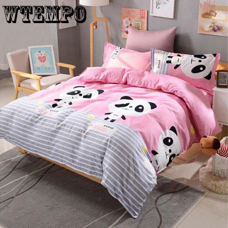 Bedding Set Pure Cotton Pattern Cartoon Simplicity Bed Sheet Quilt Cover Pillowcase