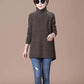 Autumn and Winter High Neck Casual Sweater All-match Knitted Long-sleeved Top Sweater Loose Solid Color Female Jacket