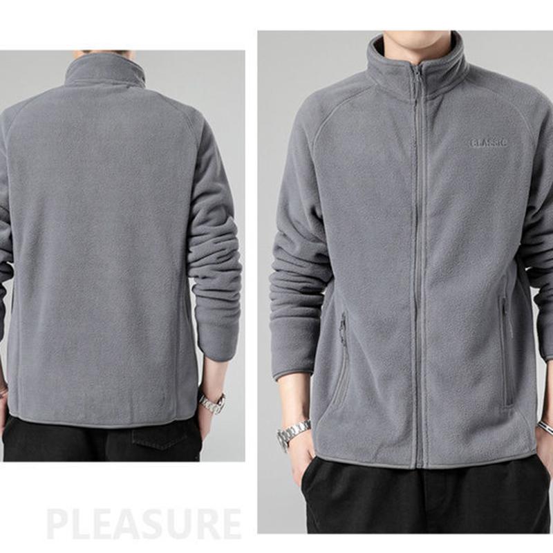 Warm Jacket Men's All-match Casual Loose Thickened Fleece Sports Cardigan Fleece Clothes Simple Men's Warm Short Jacket