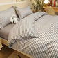 Four-piece Bed Sheet Duvet Cover Washed Quilt Cover Plaid Bedding Set