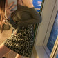 Women Sexy Leopard Tight A-line Hip Skirt Short Skirt Knee-length Zipper Club Casual Home Office