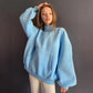 Autumn and Winter Oversized Sweatshirt Women's High-neck Long-sleeved Sweater Solid Color All-match Blouse