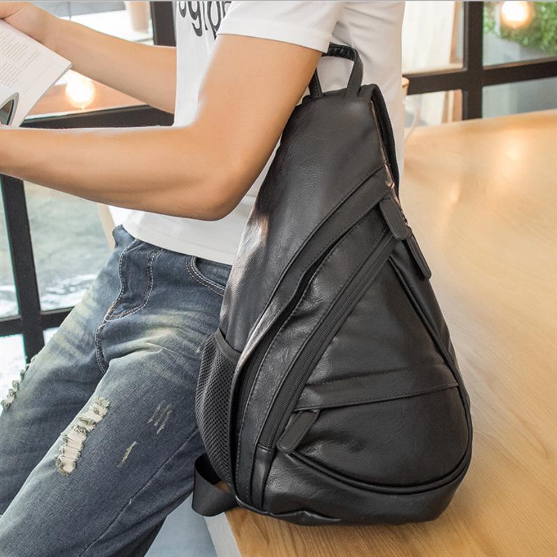Chest Bag Men Black Large Capacity Multi-pocket Crossbody Outdoor Sports Fitness Shoulder Bag