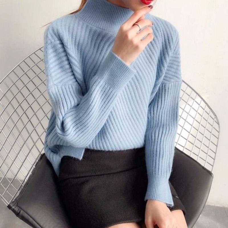 Turtleneck Sweater Women Loose Lazy Style Autumn and Winter Pullover Long-sleeved Thickened Student Bottoming Sweater