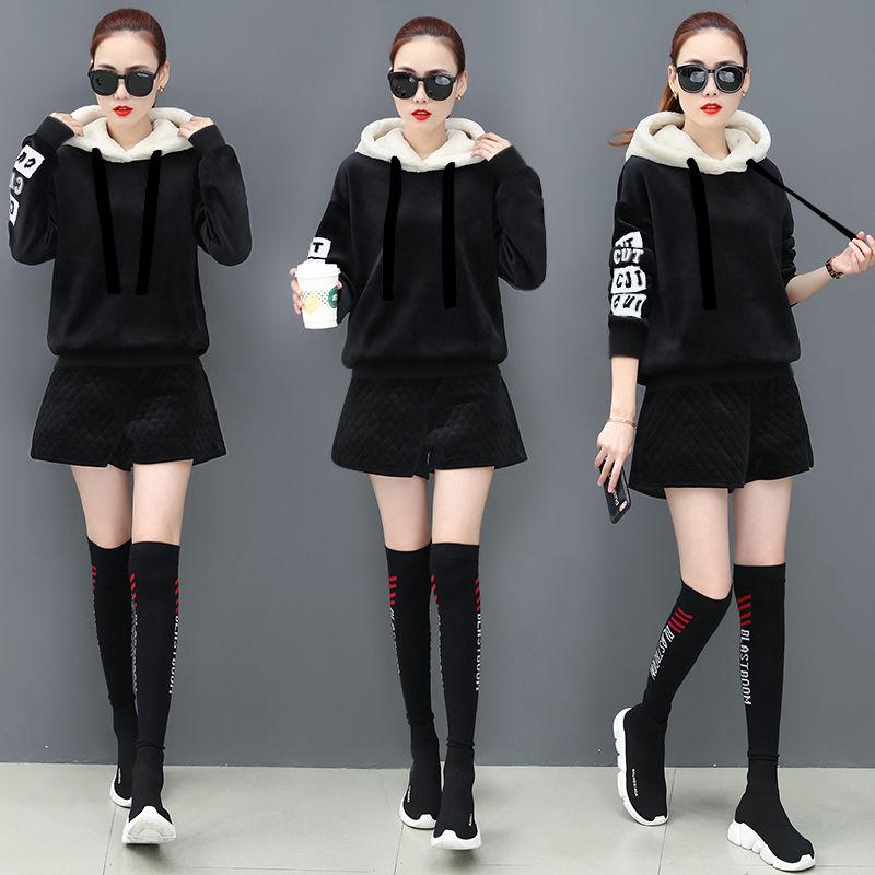 Cotton Women's Sweatshirt Wild Large Size Long Sleeve Warm Hoodie Autumn Winter Sweatshirt