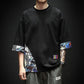 Oversized Hip Hop T-shirt Japanese Trend Retro Shirt O-neck Half Sleeve Casual Pullover Stitching Graphic Punk Clothe Summer