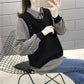Autumn and Winter Shirt Collar Fake Two-piece Sweater Women All-match Bottoming Knitwear Top