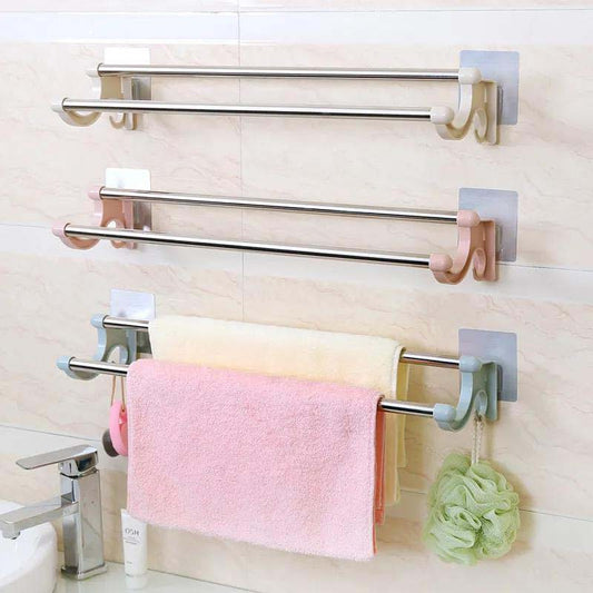 Bathroom Towel Rack Stainless Steel Bathroom Toilet Kitchen Storage Storage Rack Hanging Hook Towel Pole
