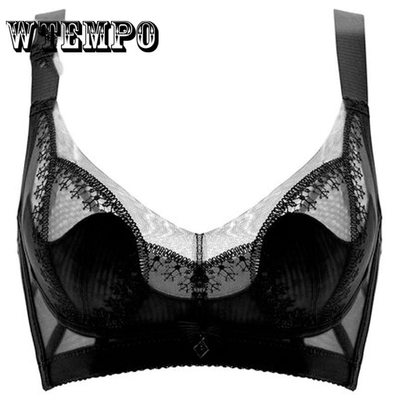 Sexy Lace Underwear Women's No Steel Rings Ultra-thin Cups Receive The Deputy Milk Anti-Sag on The
