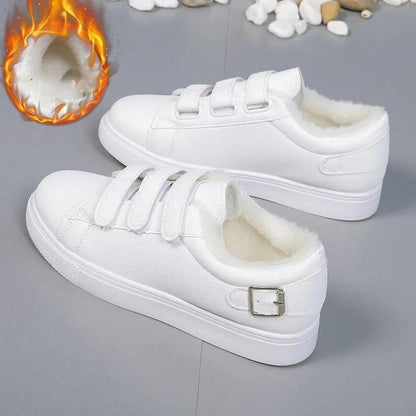 Winter Women Small White Shoes Women's Autumn and Winter All-match Flat Shoes Plus Velvet Warm Shoes Casual