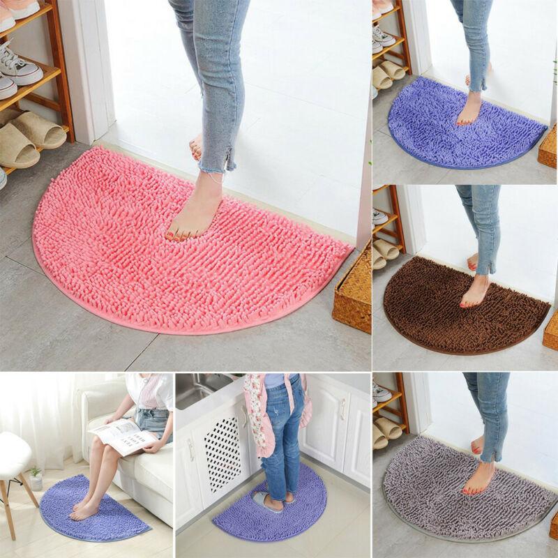 Soft Carpet Slip-resistant Bathing Room Rug Floor Door Mat Dirt Barrier Semi Circle Floor Door Cushion Mat Rug