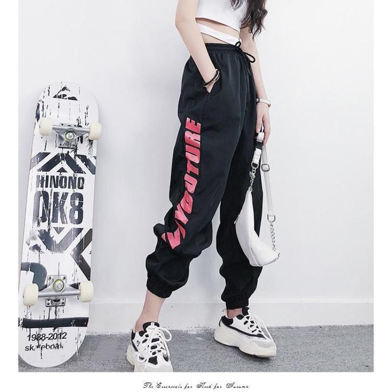 Plus Spring and Summer Handsome Hip-hop Pants Women Korean Style Trendy Student Loose Sweatpants Look Thin Casual and Versatile