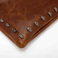 Business Briefcase Men Rivet Leather Large Capacity Pocket Anti-theft Handbag Computer IPAD Bag