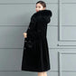 Faux Mink Fur Coat Women's Mid-length Autumn and Winter Faux Fur Coat Large Size Thicken