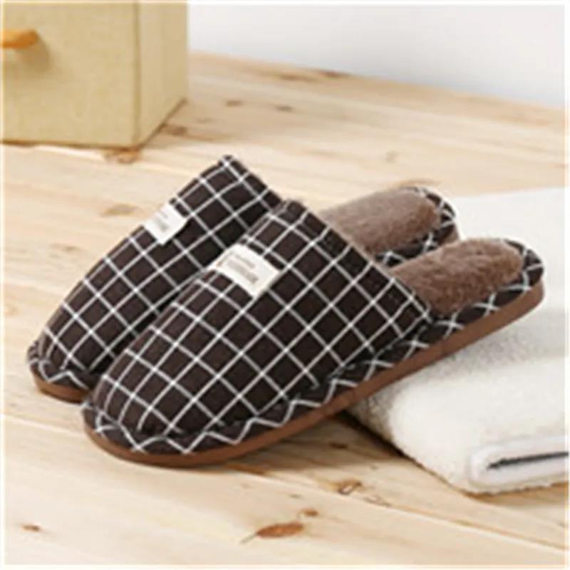 Autumn and Winter Pure Cotton Slippers Indoor Non-slip Soft-soled Shoes Warm Simple Plush Cotton Shoes