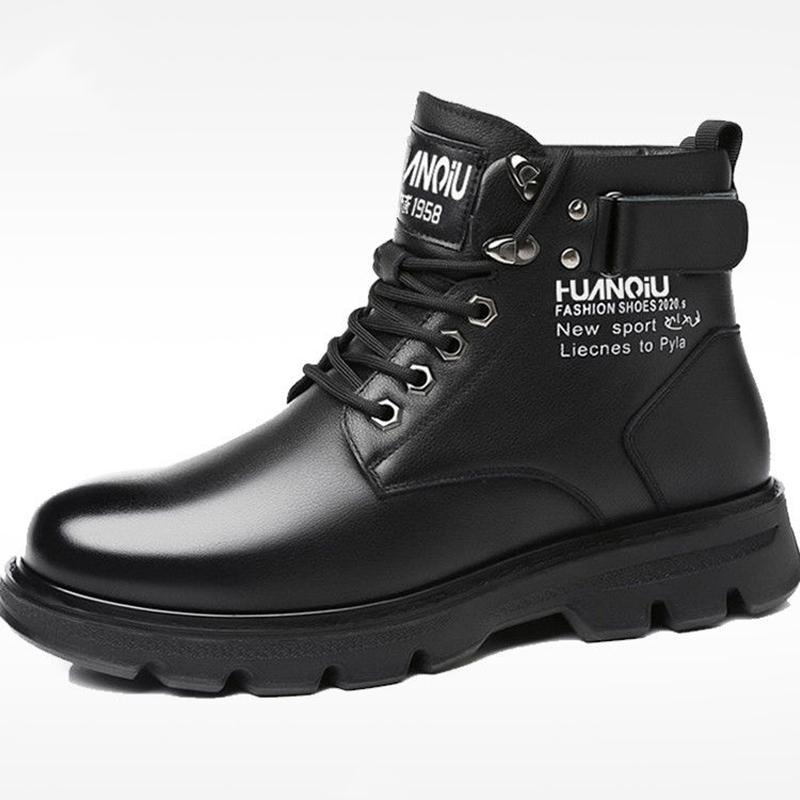 Autumn and Winter Plus Velvet Korean Version of The British Martin Boots Men's Leather Boots