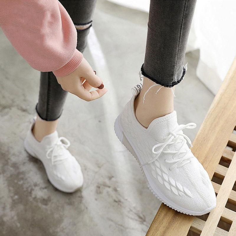 Spring All-match Casual Korean Style Flat Bottom Korean Style Women's Flat Heel Sports Shoes Breathable Running Shoes