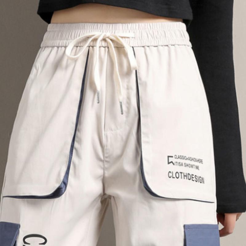 Overalls Women's Spring and Autumn Tied Feet Leisure Plus Size Fat Mm Loose Students Korean Version of The Wild Sports Thin Harlan Trousers